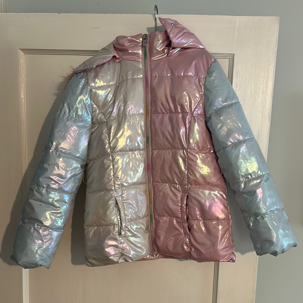 Chic Pink and Silver Puffer Jacket for Cozy Comfort
